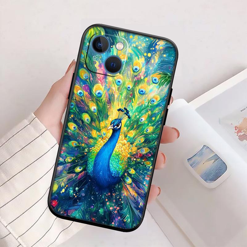 RP55 Peacock feather New High-End Shell Phone Case for Redmi Note 8 9 Pro Max 9S 9T 9C NFC 8T 8A 10A A4