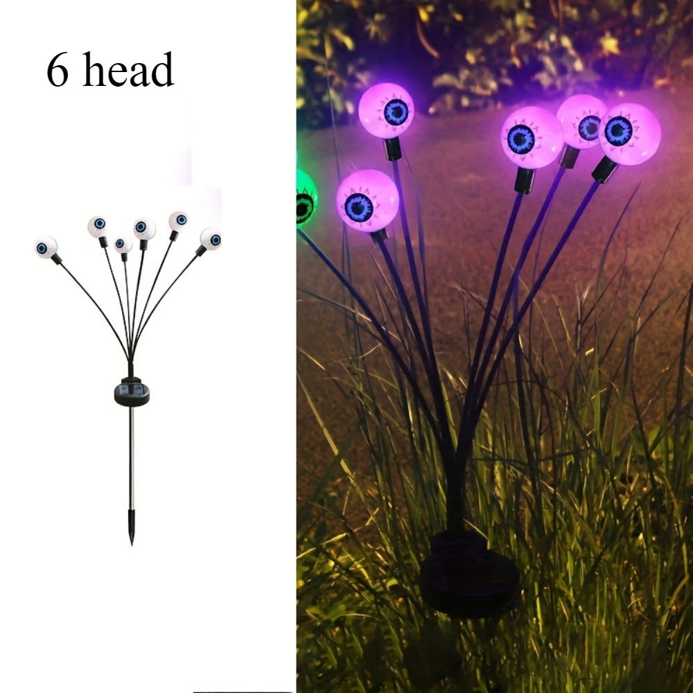 Ужасающий глазное яблоко Солнечный садовый светильник Хэллоуин Украшение Уличные качающиеся светлячки, Призрачные огни Солнечные для газона, террасы, украшения для вечеринки