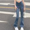 Весна 2022, модные женские джинсы с высокой талией, женские широкие джинсы, узкие тонкие женские джинсовые брюки-клеш, джинсовые брюки для мамы