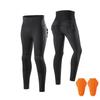1 Womens High-Waisted Compression Motorcycle Riding Pants With Removable Knee Protectors Stretch PU Fabric Cycling Outdoor