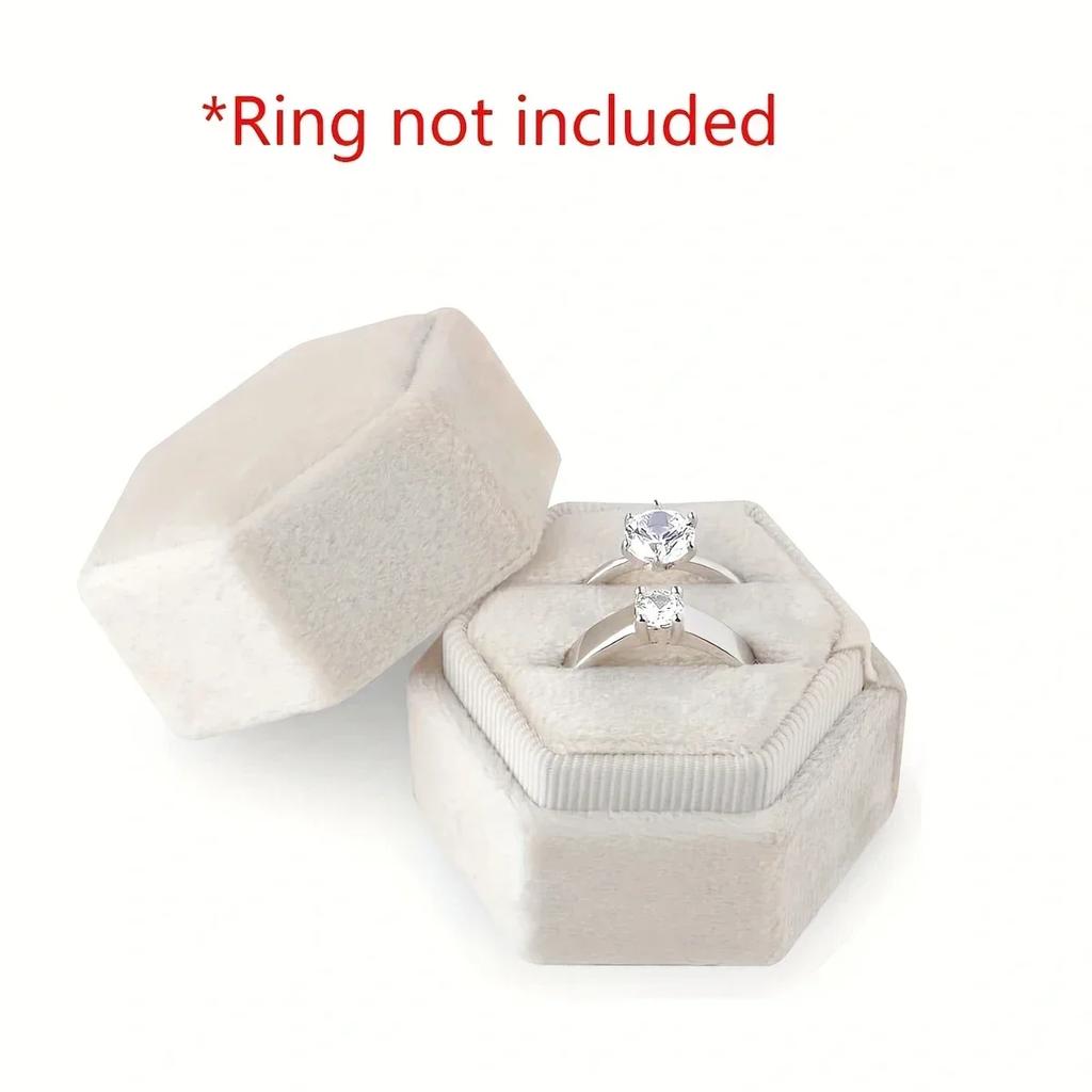 1 шт.-Винтажная шестигранная шкатулка для украшений, двойная коробка для колец, пустая коробка, органайзер для подарка на помолвку, свадебную церемонию, День святого Валентина