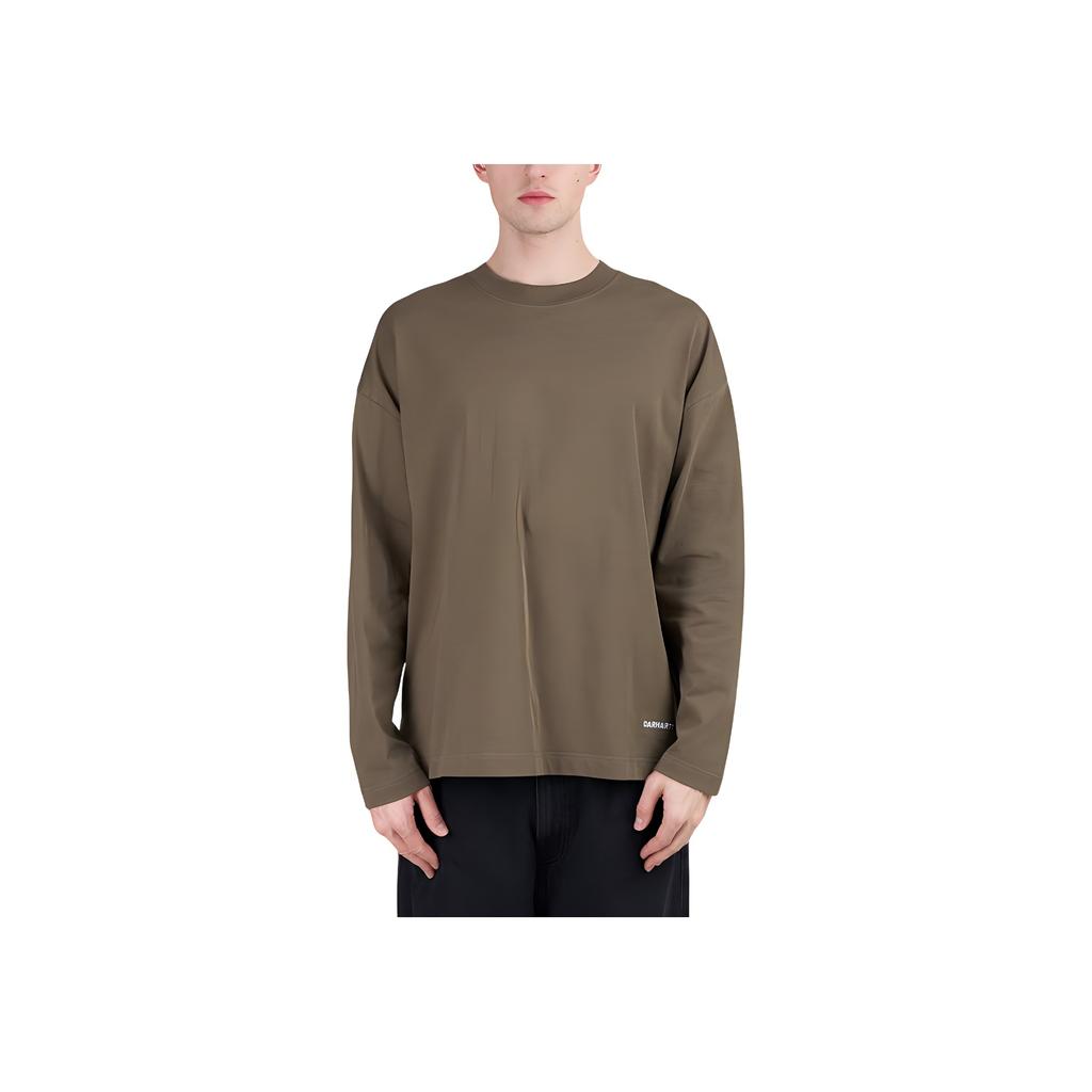 Carhartt WIP Однотонная футболка с принтом логотипа и букв, с круглым вырезом, длинным рукавом, мужские топы I031372-1FF-XX