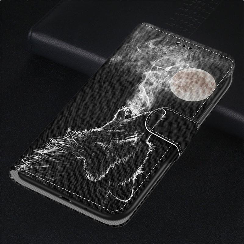 Лев, волк, красочные облака с рисунком из искусственной кожи + кошелек из ТПУ, противоударный чехол для телефона для IPhone Samsung Huawei Honor Xiaomi Redmi LG Nokia Sony