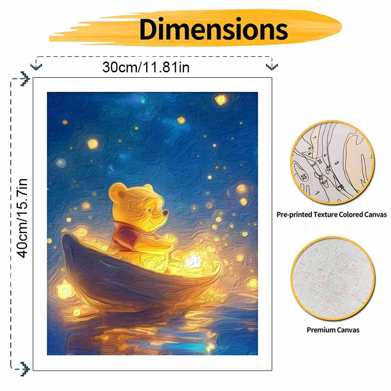 Disney Винни-Пух Звездная лодка цифровая масляная живопись DIY раскраска ручная роспись заполнение домашний декор подарок искусство настенный декор набор