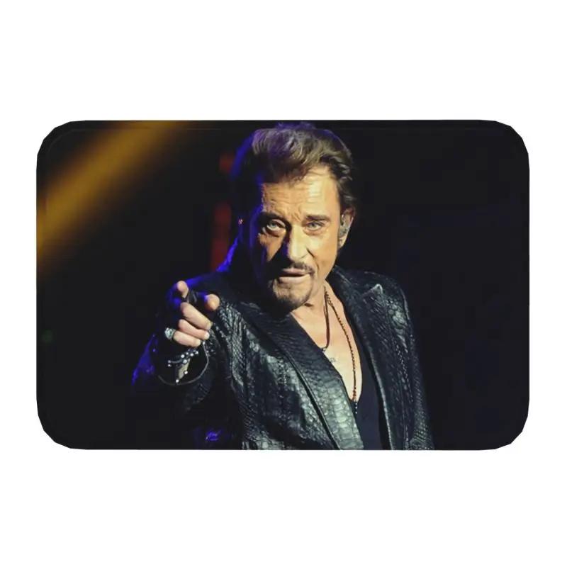 Rock Johnny Hallyday Door Floor Bath Kitchen Mat Anti-Slip French Singer Music Doormat Living Room Entrance Rug Carpet Footpad