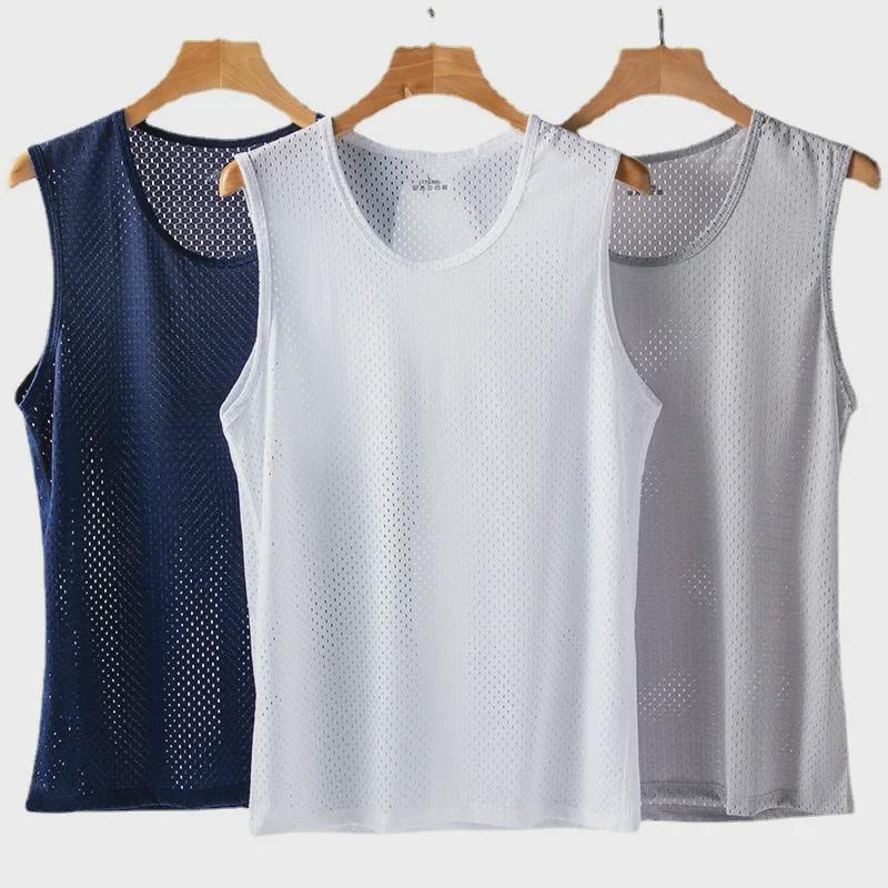 Летняя фитнес-майка без рукавов из сетки ледяного шелка - Дышащая и легкая