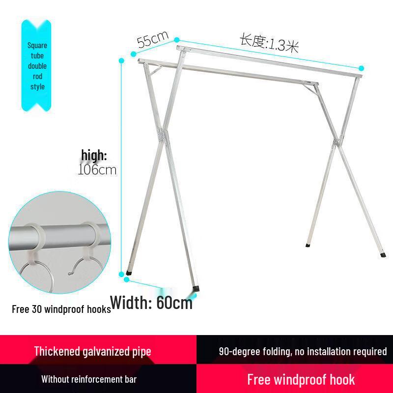 Junwen Stainless Steel Folding Floor-Standing Drying Rack