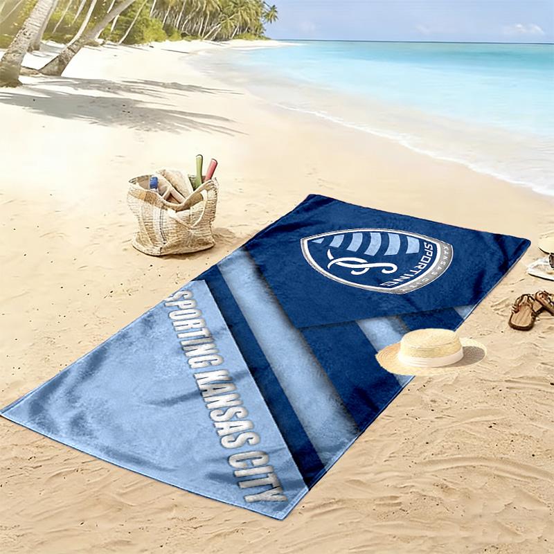 Sporting Kansas City Print Beach Towel, Large Soft Quick Dry Towel for Beach Camping Swimming