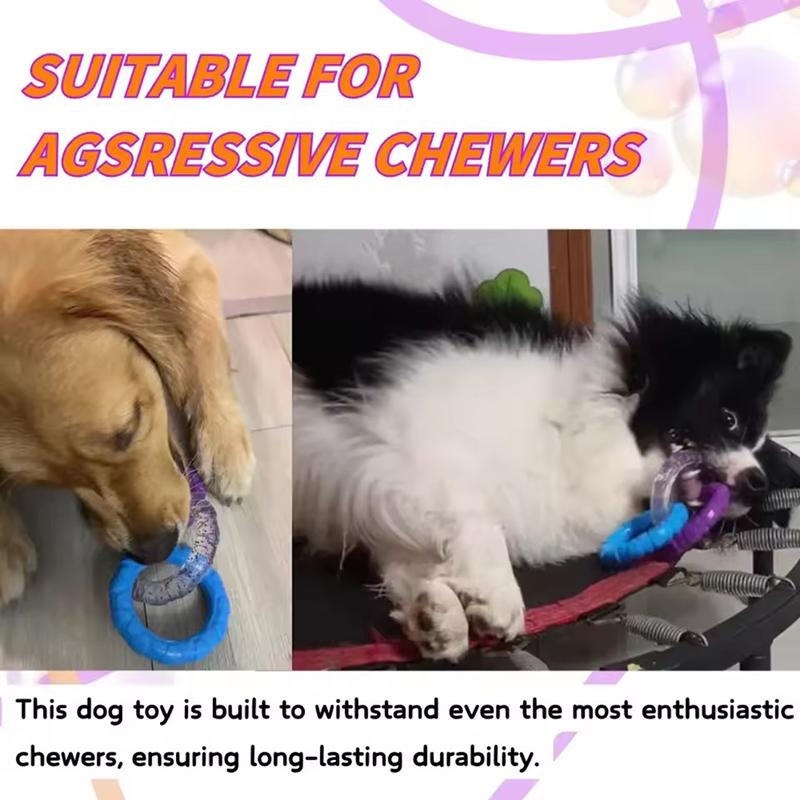 TPR Pull Ring Dog Chew Toy Durable Teeth Cleaning Molar For Aggressive Chewers Interactive Tug Of War Easy Clean Boredom Relief
