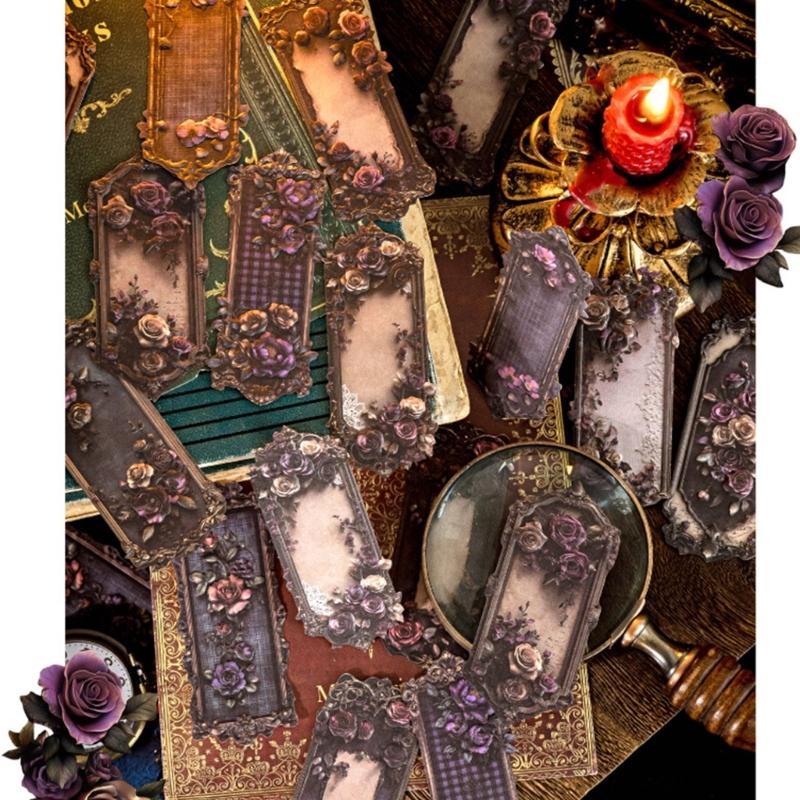 20 штук Эстетичные готические тисненые наклейки Наклейка для скрапбукинга для журнала, блокнота, бутылки для воды, фотоальбома, чехла для телефона