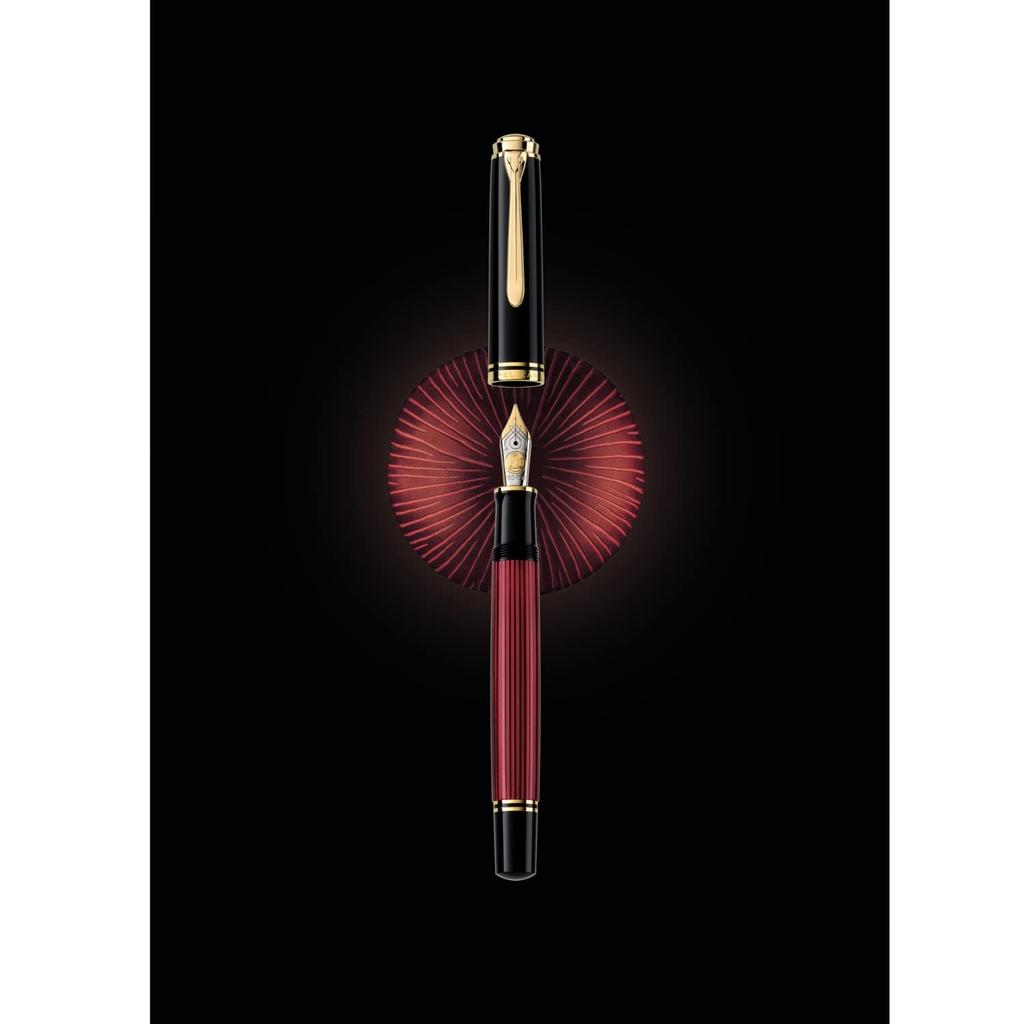 Pelikan Pelikan Fountain Pen F Fine Point Souveraine Red Stripe M800 Genuine Imported Product