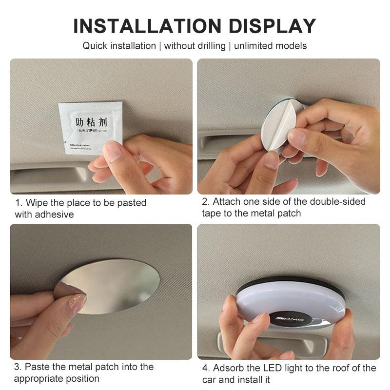 Светодиодный сенсорный светильник Беспроводное освещение салона автомобиля Автомобильная потолочная лампа для чтения для Mercedes-Benz AMG C500 C200 C300 A B C E GLA CLA GLK GL ML GLE W204