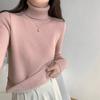 Однотонная водолазка с флисовой подкладкой, утолщенный внутренний топ, женская зимняя простая базовая вязаная футболка для поддевы, мягкий ворсистый свитер