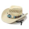 Cowboy hat Panama straw hat Hollow jazz hat Spring summer travel visor Seaside beach hat