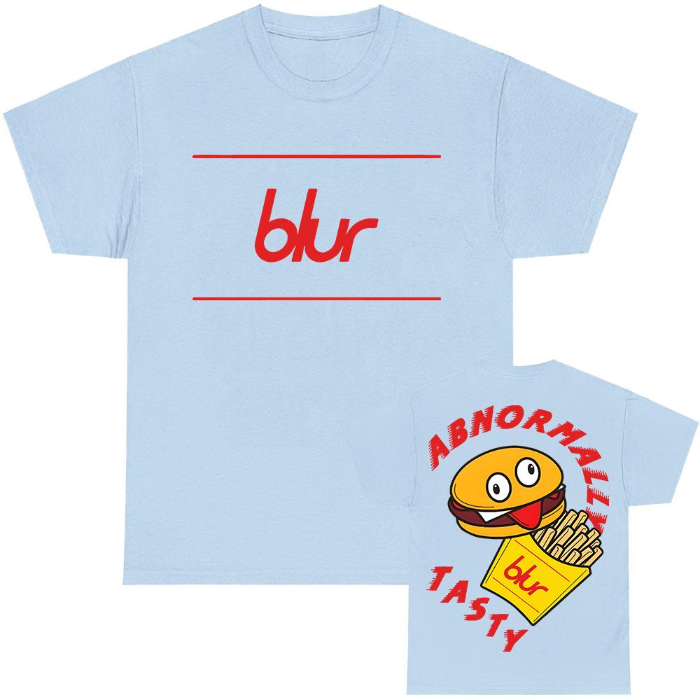 Blur Dan Abnormal Tee Хлопковая футболка с коротким рукавом Мужская Женская Футболки Унисекс Уличная одежда Забавная мультяшная футболка с гамбургерами и картофелем фри
