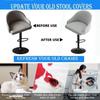 Curved Bar Swivel Dining Chair Covers Slipcover with Armrest Back Set of 4/2/1 Stretch Bar Chair Slipcovers Bar Stool Cover Swivel Chair Protector