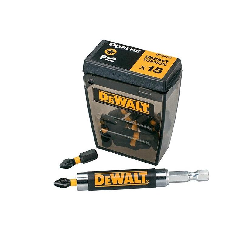 Биты Dewalt Power Tools Extreme Impact Torsion Pz2 (тик Так Коробка 15) И Держатель