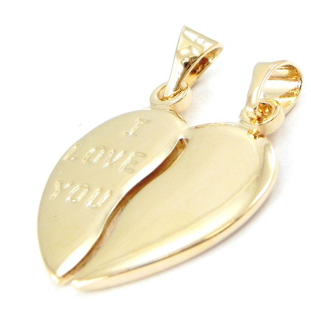 Les Trésors De Lily [E0239] - Gold Plated Pendant 'Ames Soeurs' Golden - 18x18 Mm