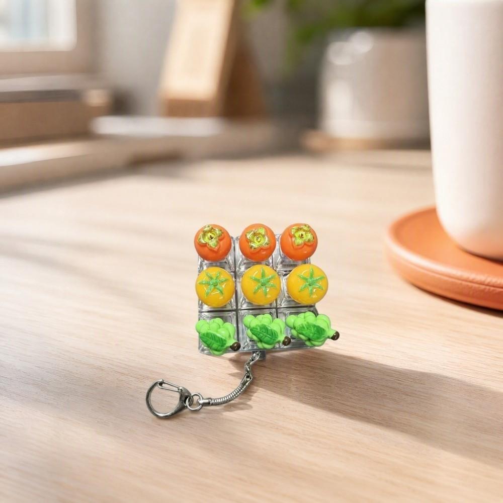Cute Design Fruit Decompression Button Toy Transparent Dual-Tone Keyboard Keychain Hanging Charm