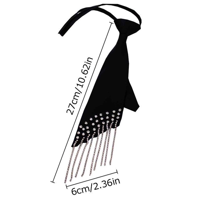 Женский полиэстеровый модный галстук со стразами для вечеринки, сплав, стиль преппи, ожерелье, галстук, декоративная жемчужная рубашка, платье, ювелирные изделия, аксессуары