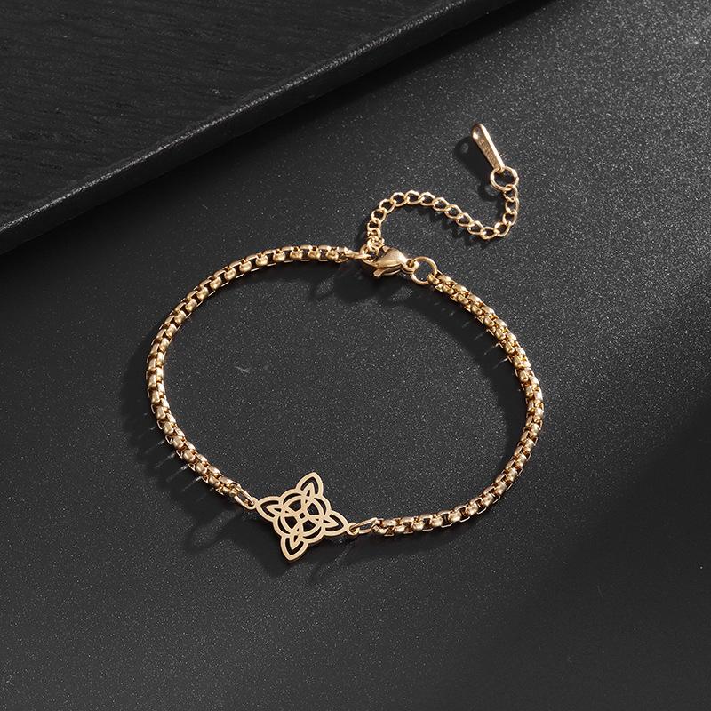 Персонализированный браслет с кельтским узлом ведьмы, модный европейский и американский, из нержавеющей стали