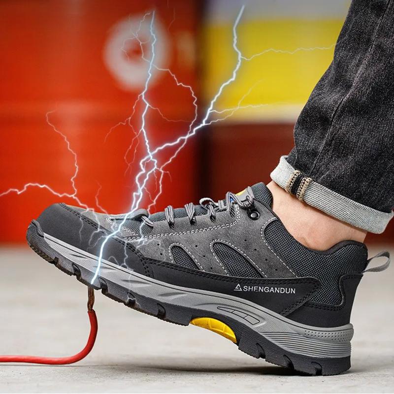 Oulylan Puncture-Proof Labor Footwear Anti Odor Breathable Security Shoes Men Work Sneakers Steel Toe Anti Smashing Safety Boots