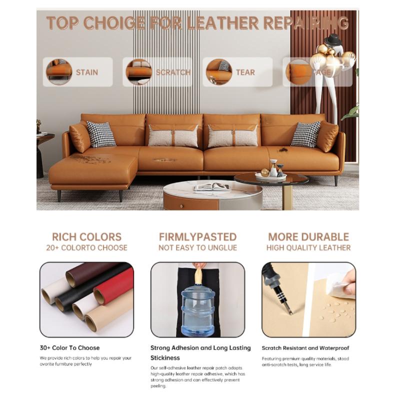 Self-adhesive PU Leather Sofa Furniture DIY Repair Patch Car Interior Motorcycle Sticker Leather Patch Fabric