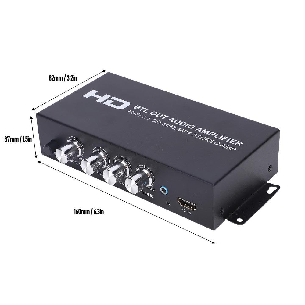 Support HD & AUX Input Dual Channel Sound Receiver HiFi Stereo Amplifier  Car Use