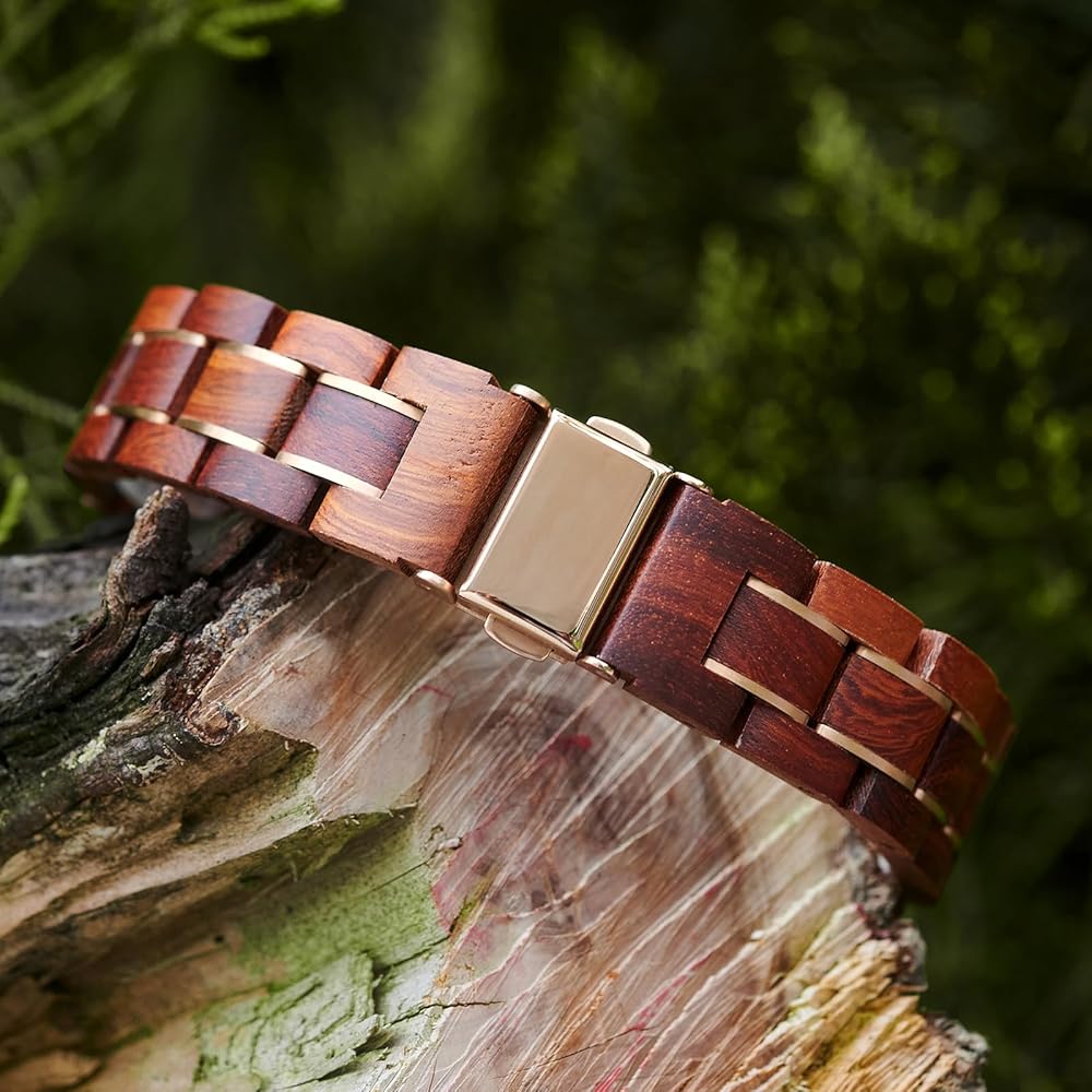 Деревянные часы Wooden Time для женщин 35 мм, легкие, из натурального сандалового дерева, кварцевые, повседневные, деловые, подарок, красный