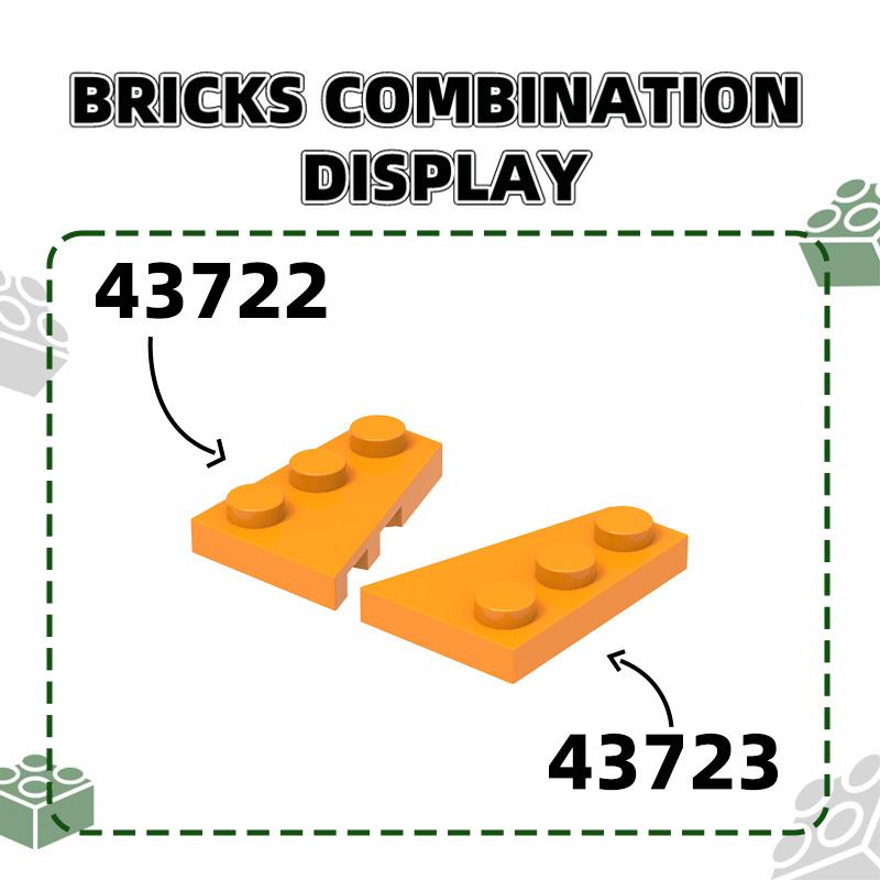 158 шт./лот 43723 2x3 Правый клин-пластина Строительные кубики Аксессуары MOC Совместимо с Фигурирующими кубиками Детские игрушки Идея для подарка Коробка