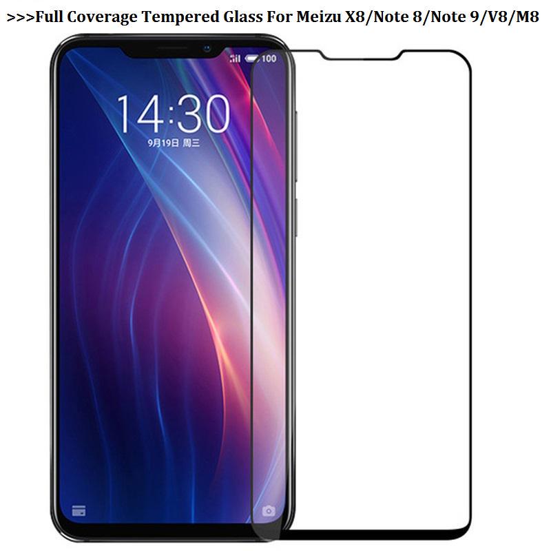 Закаленное стекло с полным покрытием для Meizu 15 17 16T 16s X8/Note 8/Note 9/V8/M8, защитная пленка для экрана, защитная пленка для сотового телефона