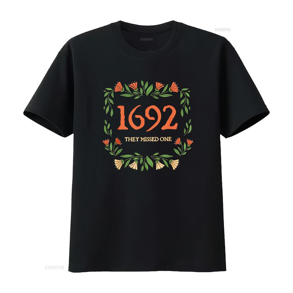 1692 they missed one T Shirt vintage Washed Top For Everyday Wear Unisex graphic Stylish Slightly streetwear homme Soft Casual