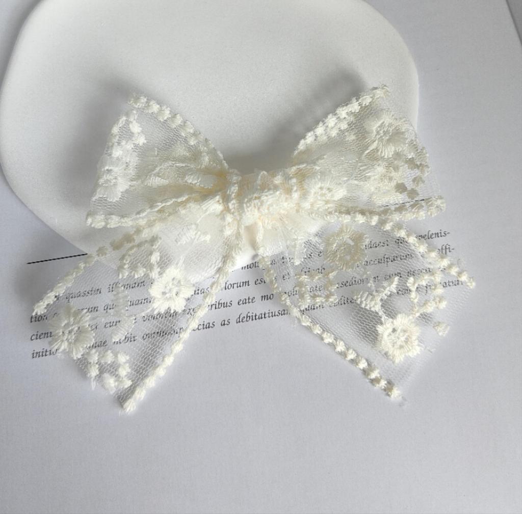 Сладкий темпераментный сетчатый кружевной бант для головы - аксессуары для волос и одежды своими руками