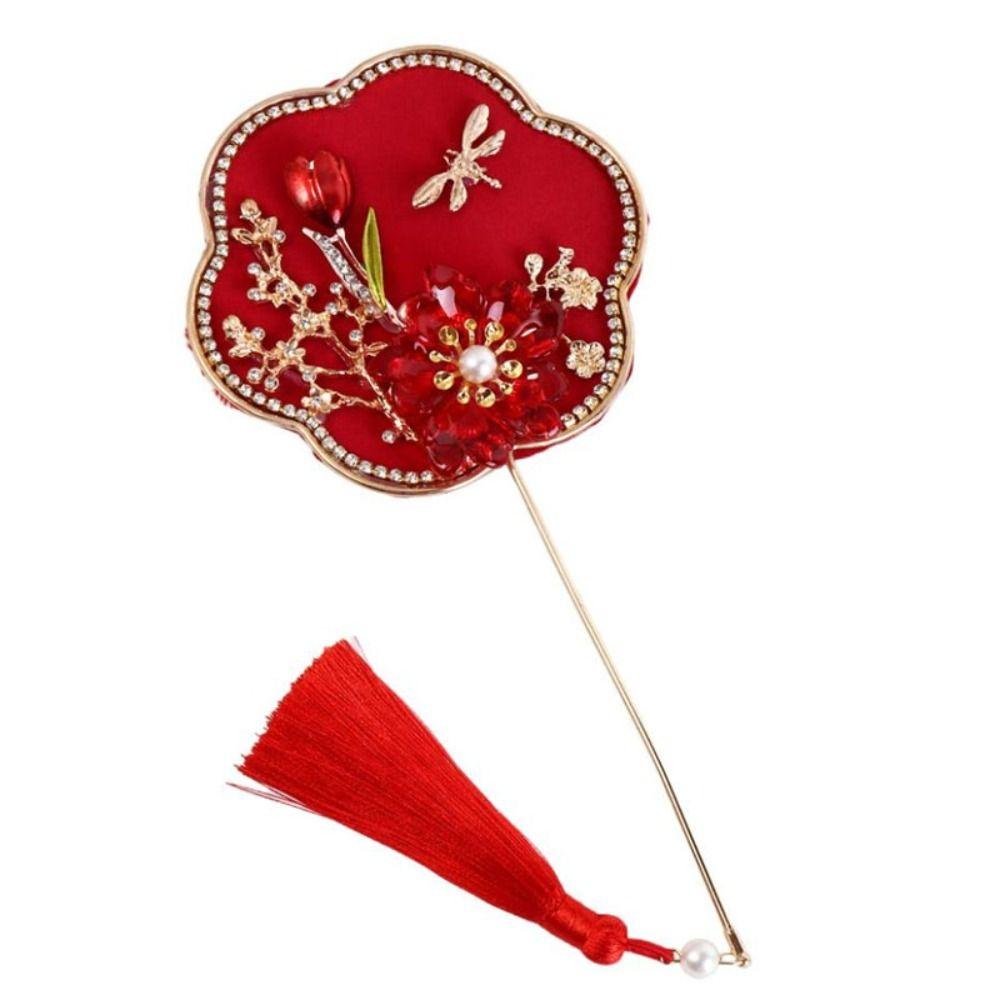 Chinese Style Mini Chinese Fan Tassels Chinese Silk Fan Bridal Group Fan Chinese Wedding