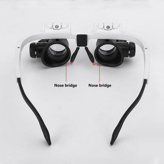 1 комплект лупы с креплением на голову, 2 светодиодных фонаря, регулируемая яркость, 8/15/23 раза, печатная плата, повязка на голову, лупа, товары для дома