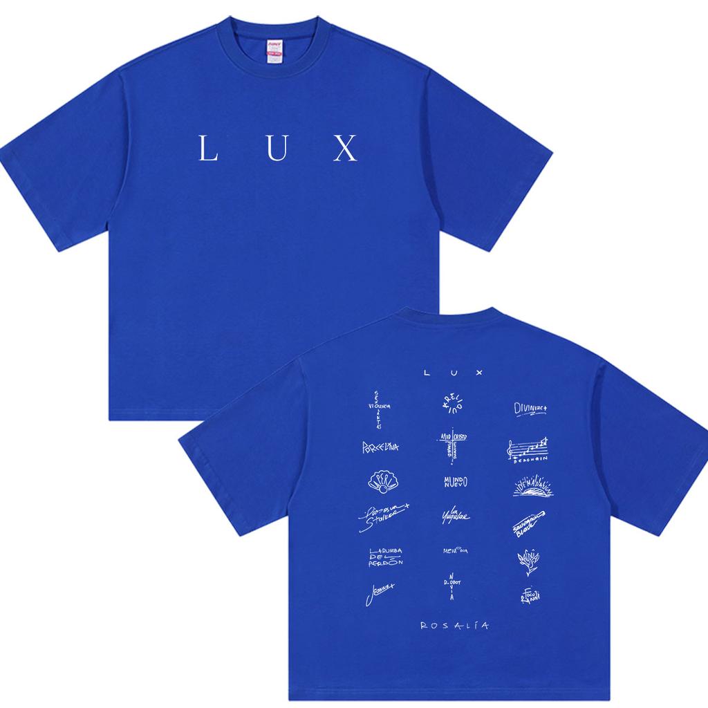 Rosalia Lux Tour Album 2026 Letter Print T Shirts Unisex Women Clothing Fashion Cotton Short Sleeve T-shirt Retro High Quality Tees