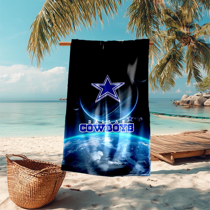 proof beach towel with Dallas Cowboys pattern - soft,absorbent,quick-drying,machine washable - perfect for swimming,camping,bathing