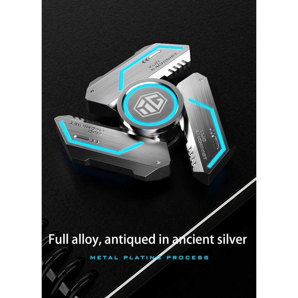 Fidget Spinner Alloy Luminous Light EDC Hand Gyroscope Stress Toys R188 Silent Bearing for Adults Male Kids Toys Birthday Gift