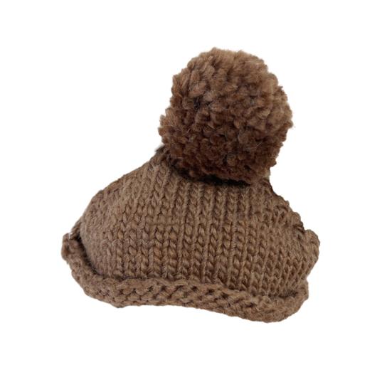 Hat with Soft Ball Knitted Thickened Warm Solid Color Fixing String Comfortable To