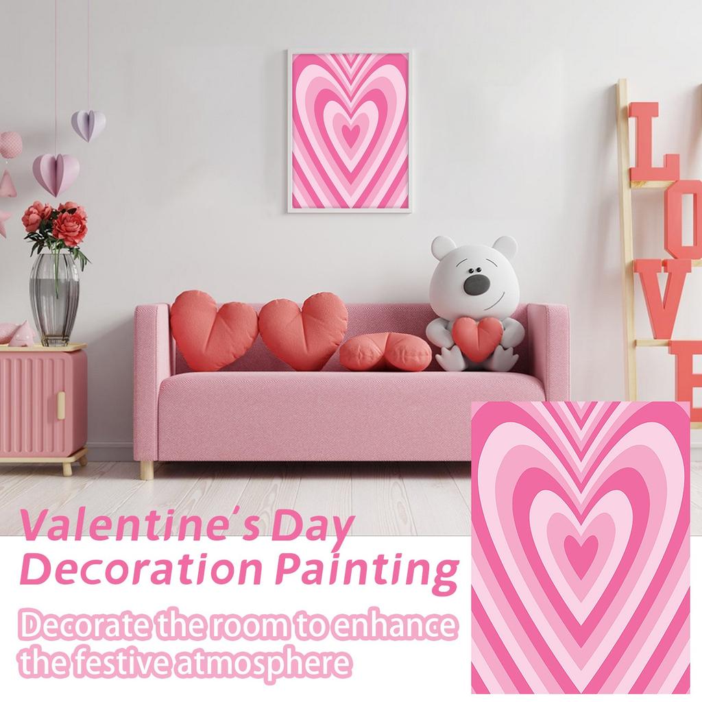 День святого Валентина Абстрактное настенное искусство Холст Плакат Гостиная Спальня Картина Основная декоративная живопись, Милый элегантный принт Спальня Украшение общежития