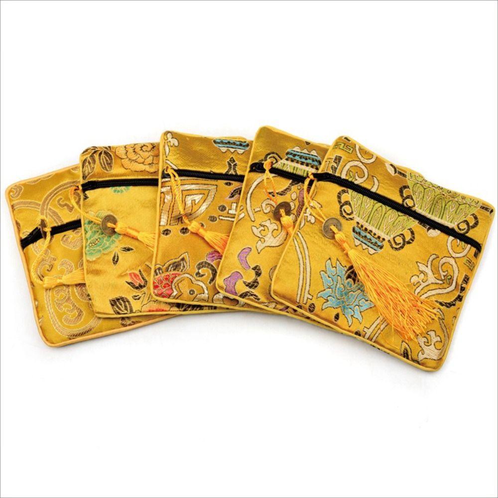 Tassel Flower Jewelry Packing Bag Copper Cash Pendant Chinese Style Money Bag Outdoor