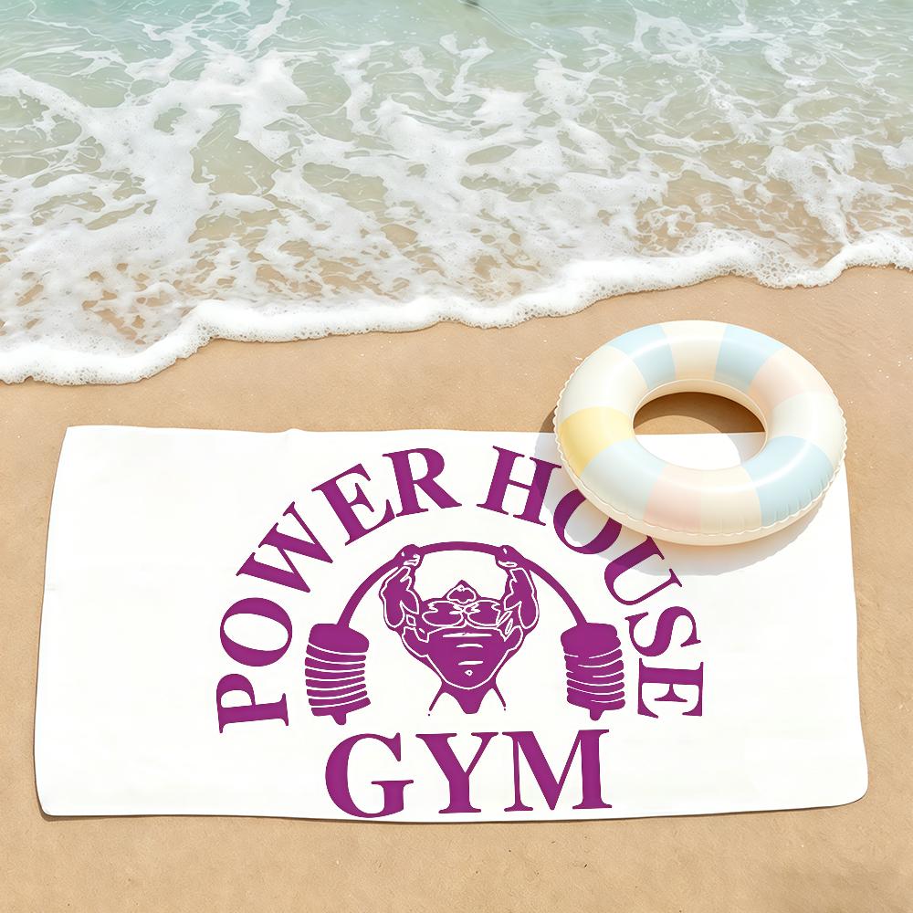Модный принт Powerhouse Gym Полотенце для сушки Полотенце для ванны Применимо для легкого плавания Кемпинга Йоги Пляжа На улице