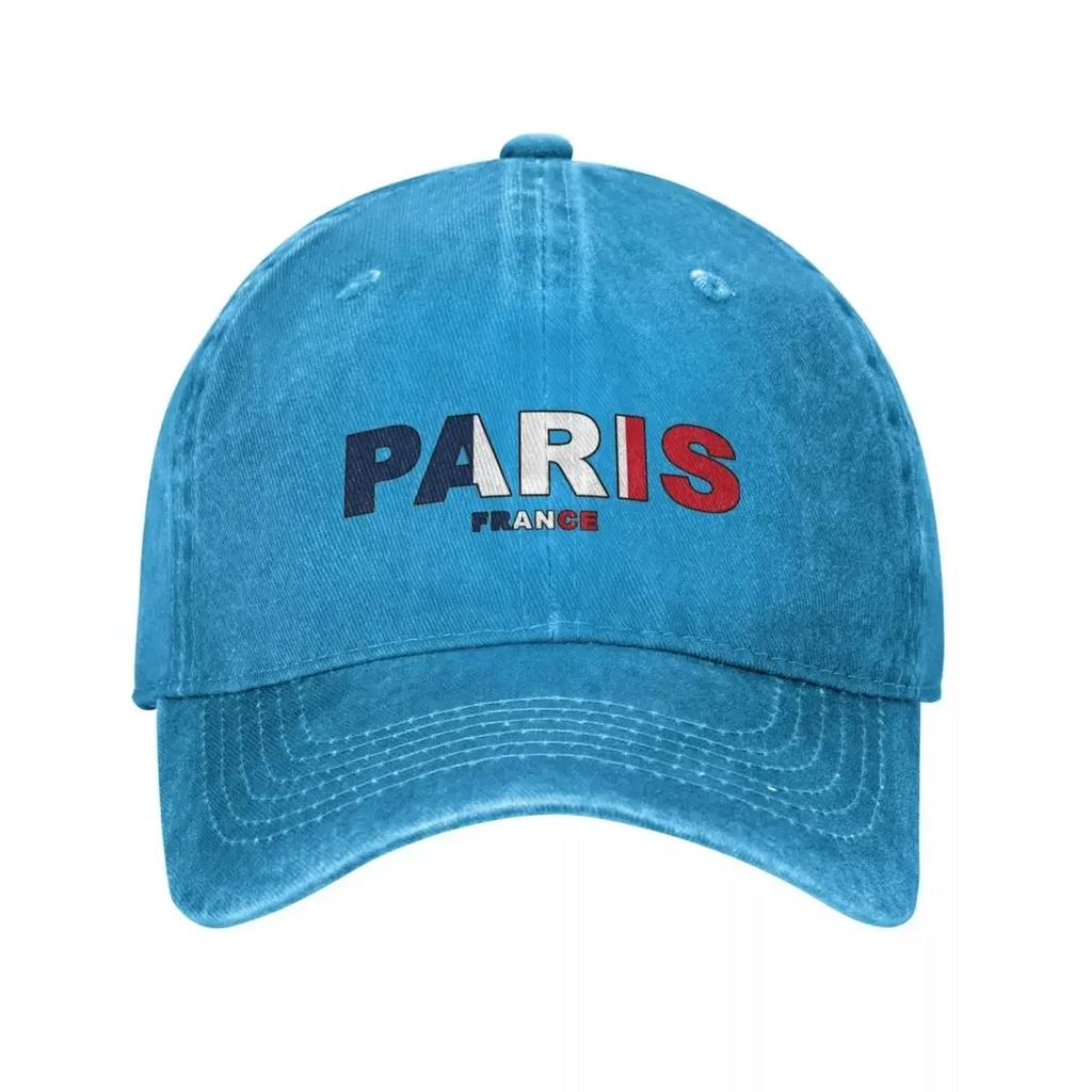 Paris France Colored With Flag Washed Baseball Cap France Flag Hip Hop Dad Hats Summer Unisex Unisex Outdoor Sports Baseball Caps