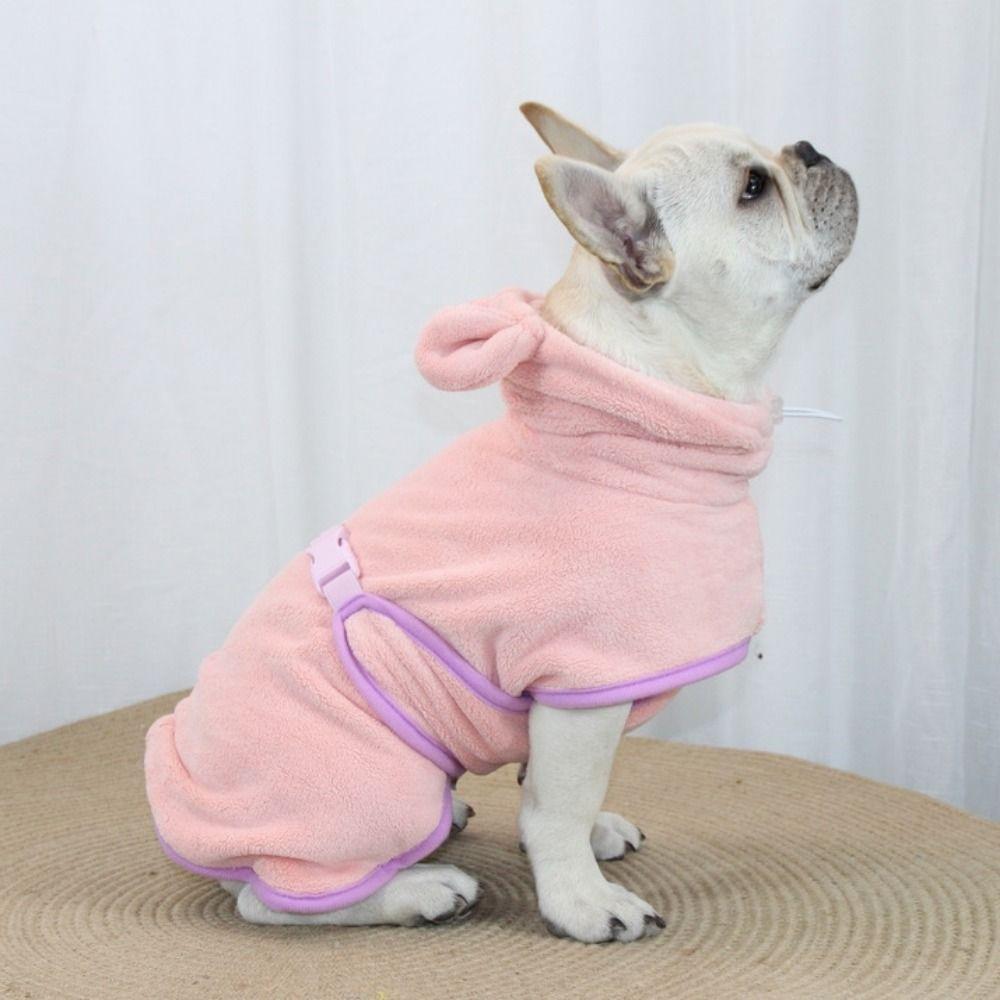 Adjustable Cats Drying Coat Absorbent Pet Bathrobe Towel Dog Fast Drying Hooded  Corgi