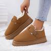 Fashion Fashion Female Shoes Clogs Platform Slip-on Round Toe Winter Dress New Slip On Flock Cow Suede Rubber Ankle Platform Boots