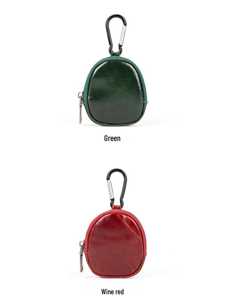 Винтажный кошелек для монет из натуральной кожи: Многофункциональный мини-кошелек на молнии из коровьей кожи высшего слоя