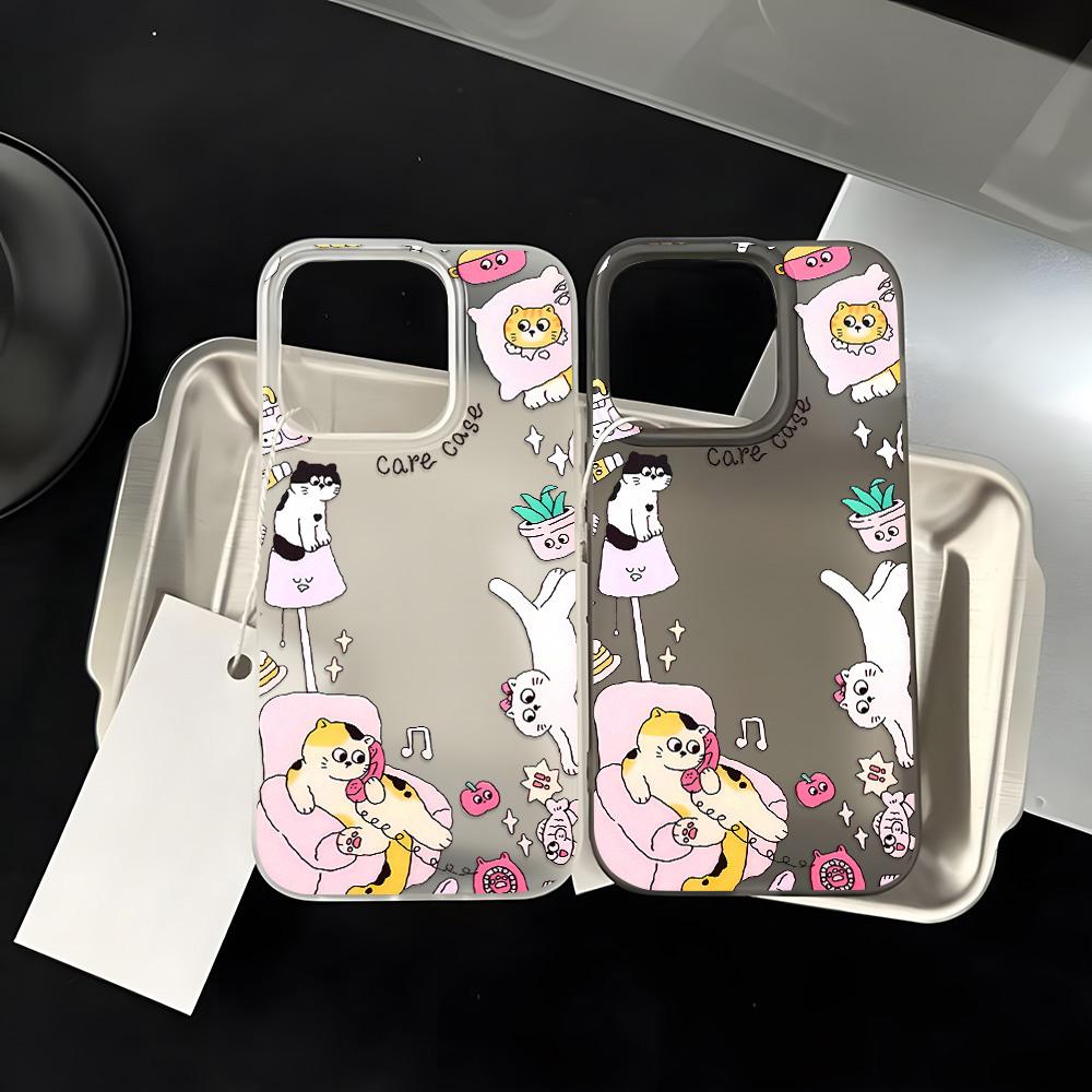 Чехлы для мобильных телефонов iPhone 11 13 15 Pro Max 12 14 Pro Max Чехол для iPhone 16 15 Plus 13 Pro 12 Mini 13 Mini Матовая текстура Нарисованные мультяшные цветы