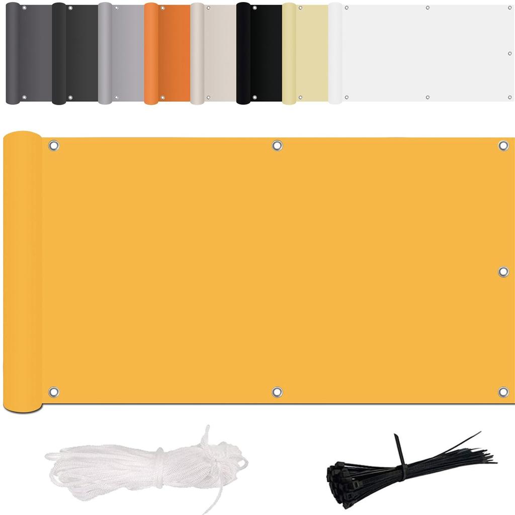 Экран для конфиденциальности на балконе, без сверления, от ветра и ультрафиолета, с монтажными принадлежностями, полиэстер, для перил балкона, патио и сада