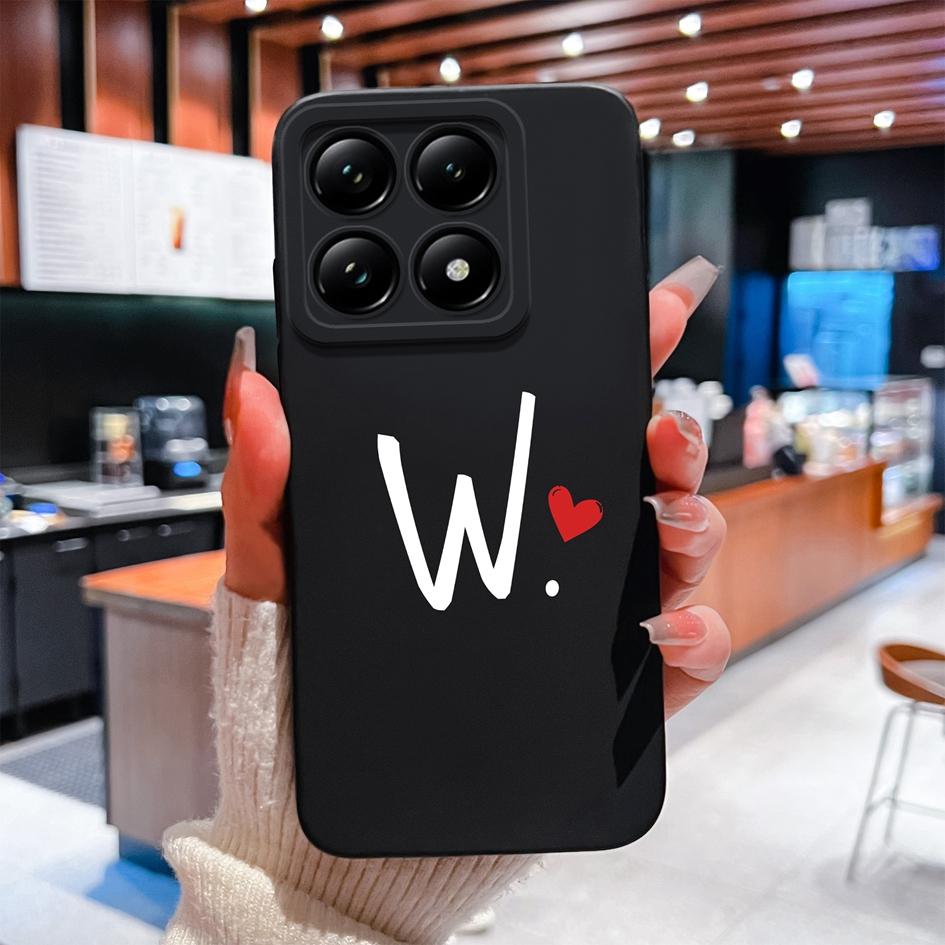 Чехол для Xiaomi 14T 14 15 12 12S 12T 12X Pro Ultra Lite задняя крышка с симпатичным узором в виде сердца и букв, мягкий силиконовый защитный чехол от падения для Xiaomi Capa