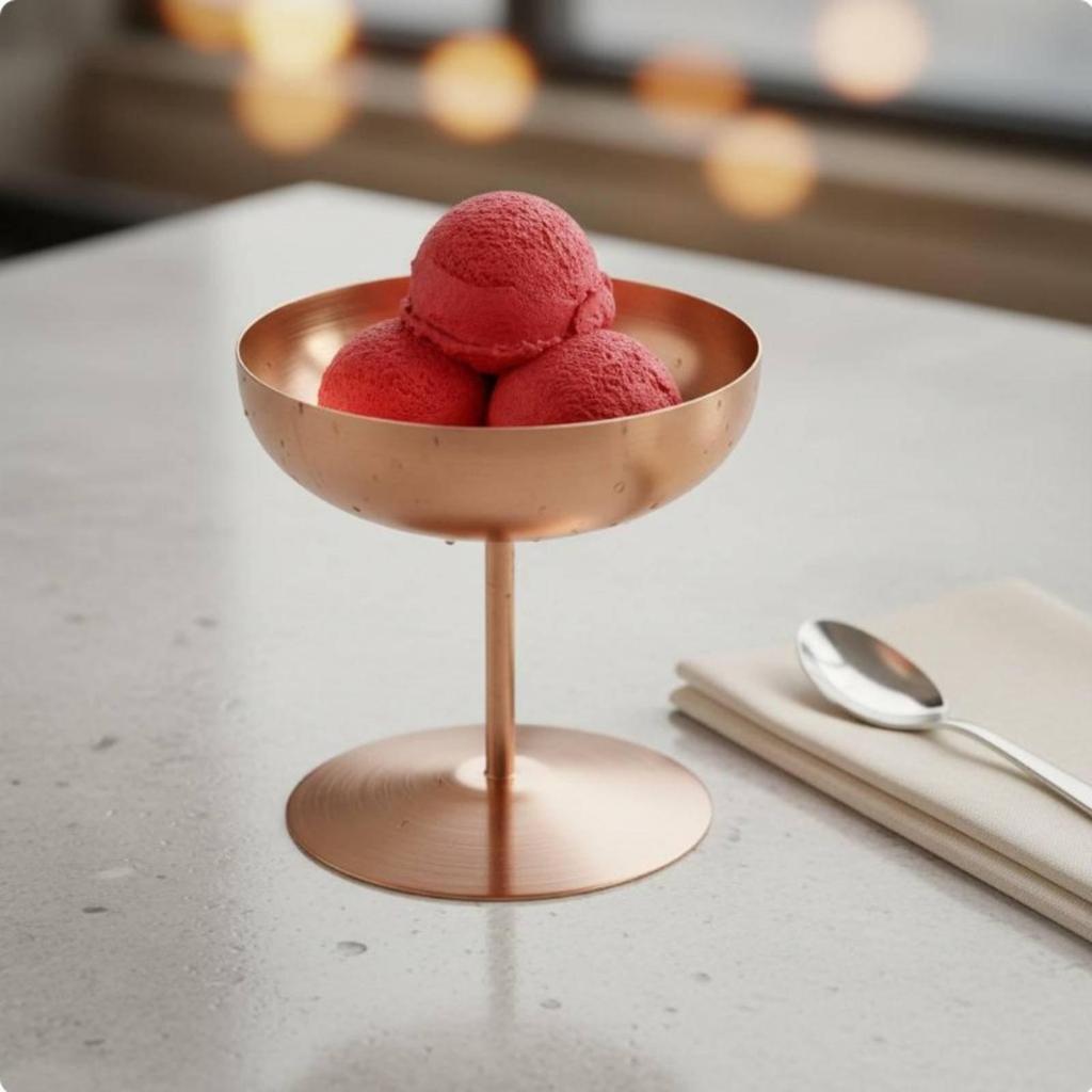 Stainless Steel Ice Cream Glass Unbreakable Goblet Versatile Stemmed